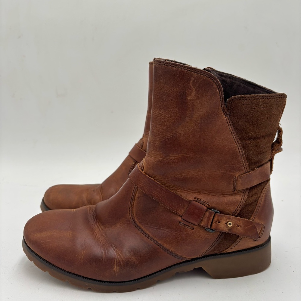 Teva Women’s 7 Brown Leather De La Vina Waterproof Ankle Boots